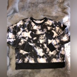 Grayson Threads M Medium Ladies Gray White Tye Dye Crewneck Light Sweatshirt